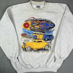 Vintage Back To The 50s Minnesota Street Rod Racing Race Car Sweater Size XL
